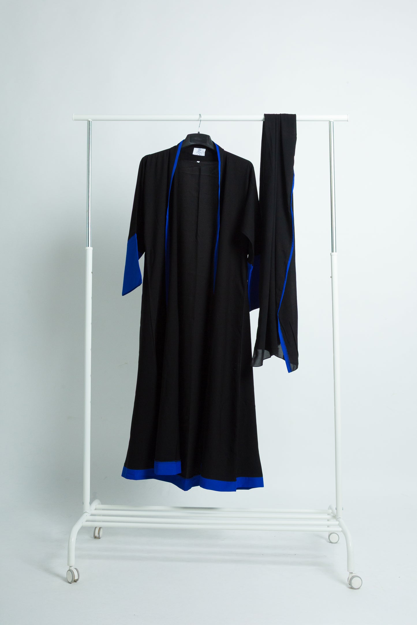🌟 Classic Abaya with Royal Blue Accents